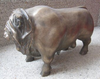 BRONZE BULL SCULPTURE, Custom Art, Bronze Bull, Fine Art, Statue