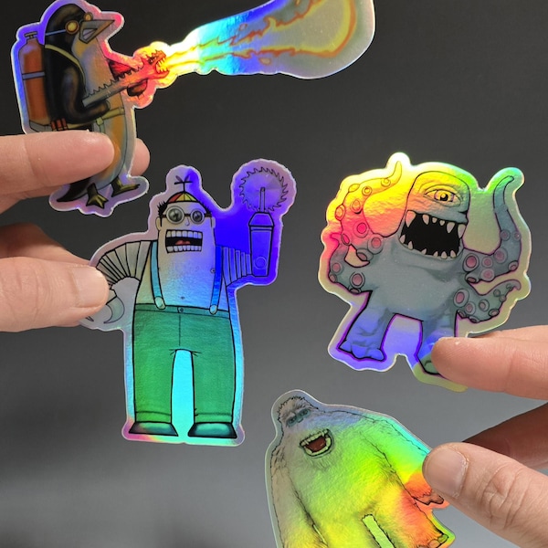 4 Pack Holographic Sticker by Oscar Yaquian
