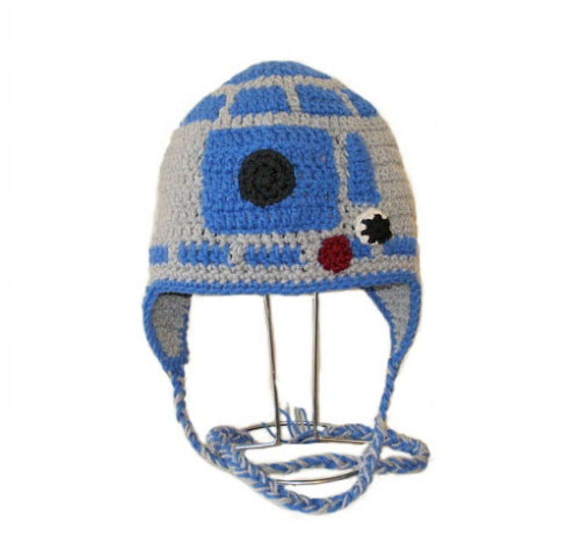 Crochet Pattern PDF R2D2 Hat.Beanie and Earflap.With/Without | Etsy