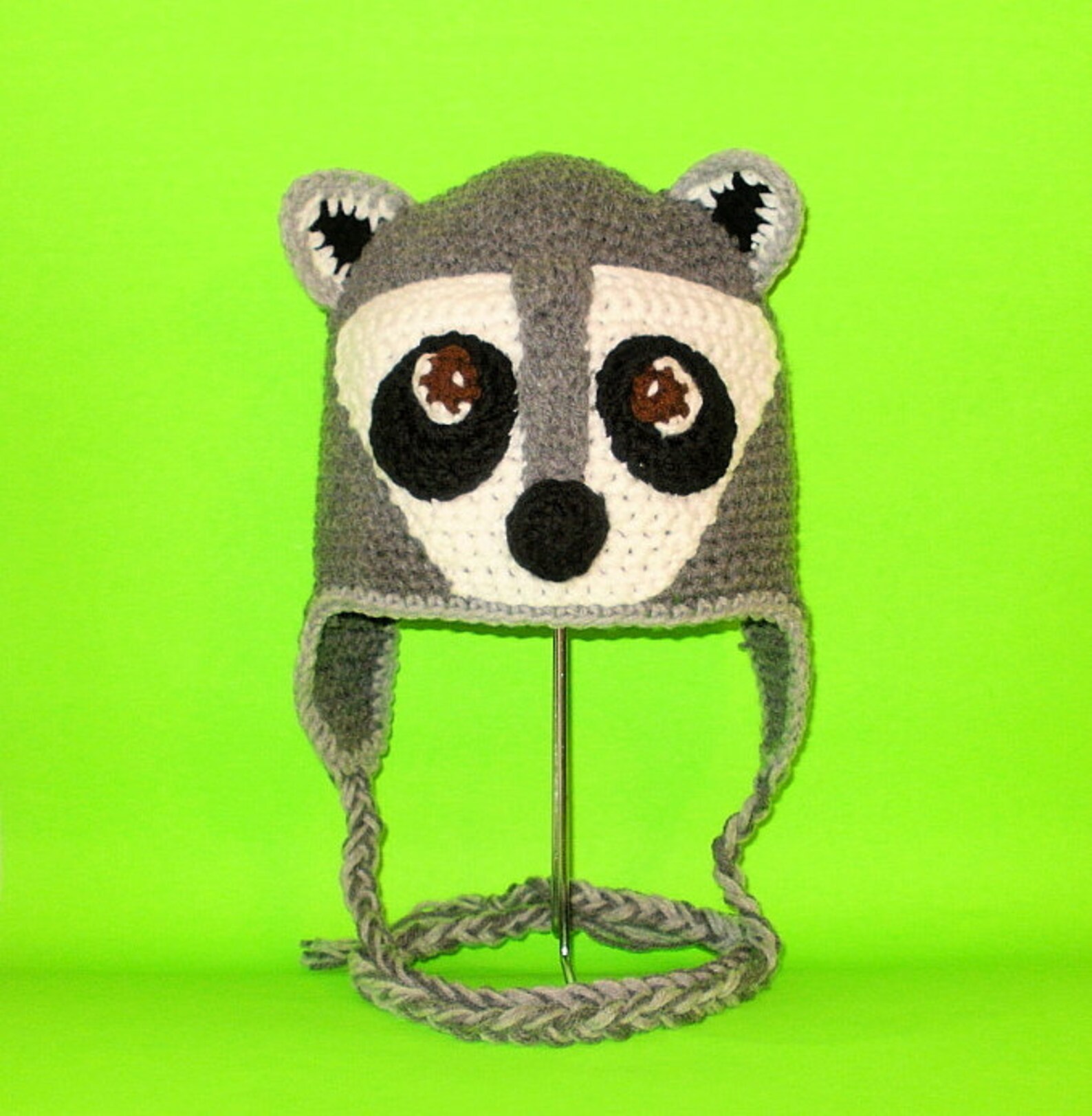 Crochet Pattern PDF Raccoon Hat. Beanie and Earflap. all Etsy