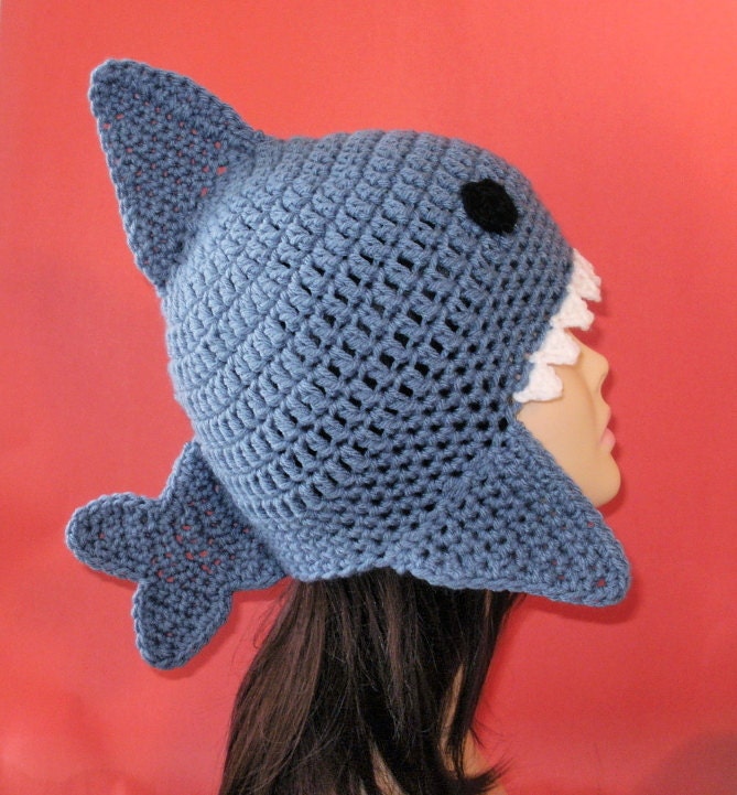 Crochet Pattern PDF Shark Earflap Hat. All Sizes Included Etsy