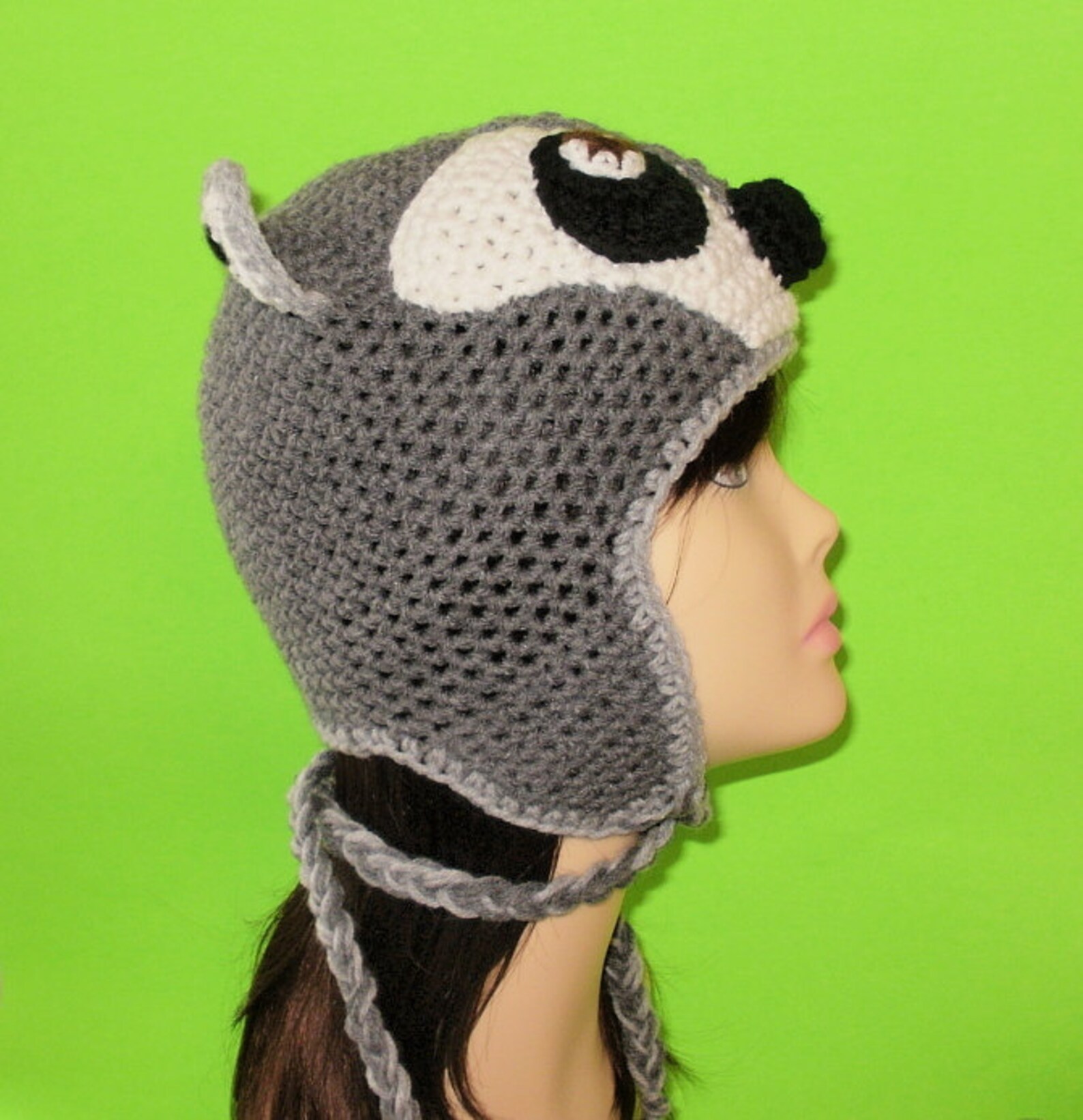 Crochet Pattern PDF Raccoon Hat. Beanie and Earflap. all Etsy
