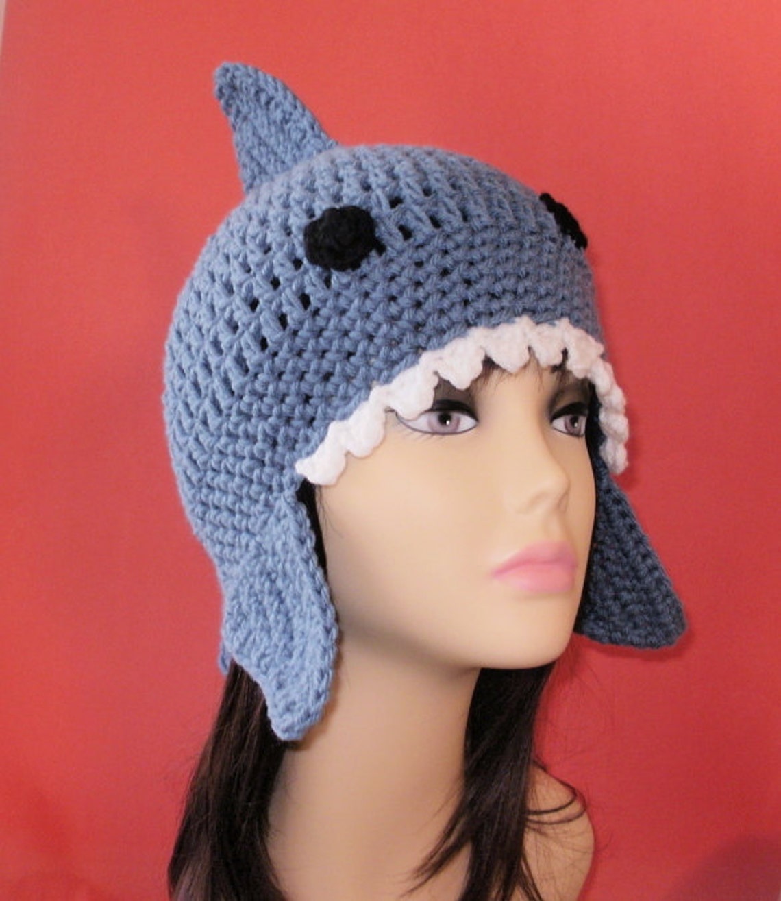 Crochet Pattern PDF Shark Earflap Hat. All Sizes Included Etsy
