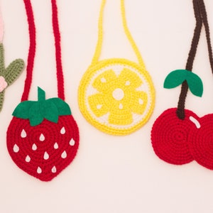 Crocheted Summer Purses/ Cherry Purse/ Cactus Purse/ Strawberry Purse/ Lemon Purse/ Girls purses/ Girls outfit/ Summer outfit/ Summer purses