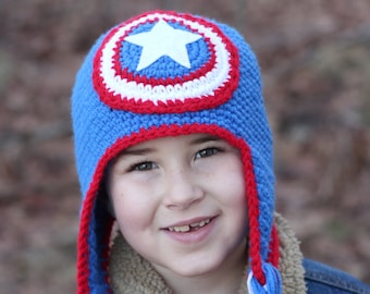 Crocheted Superhero Hats/ Boys winter hats/  Made to order in size newborn to adult/ Superhero hats