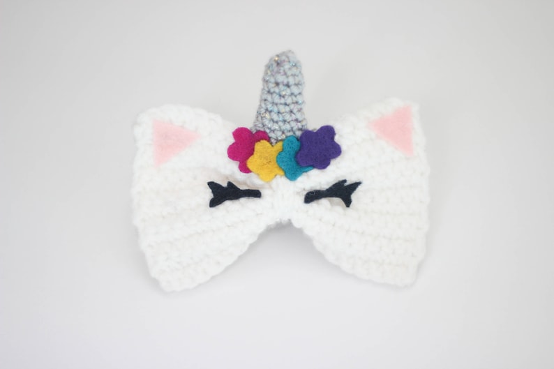 Unicorn Bow Unicorn Purse Unicorn Gift Unicorn Crocheted Purse Girls purse Girls bows