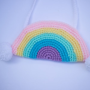 rainbow purse/ rainbow gift/ girls purse/ crocheted purse/