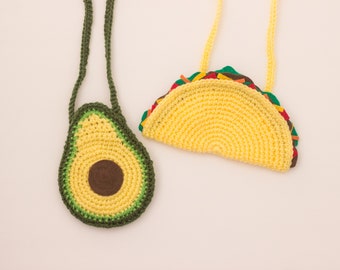 Taco Purse/ Avocado Purse/ Girls purses/ Kids Purse/ Cinco de Mayo Outfit/ Cinco De Mayo Purse/ avocado outfit/ Taco outfit