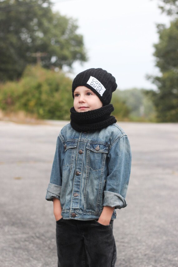 Cowl Scarf/ Boys Winter Hat/ Crocheted 