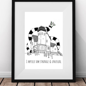 Strange & Unusual Sandworm Beetlejuice | DIGITAL DOWNLOAD | halloween decor | halloween gallery wall | halloween printable wall art