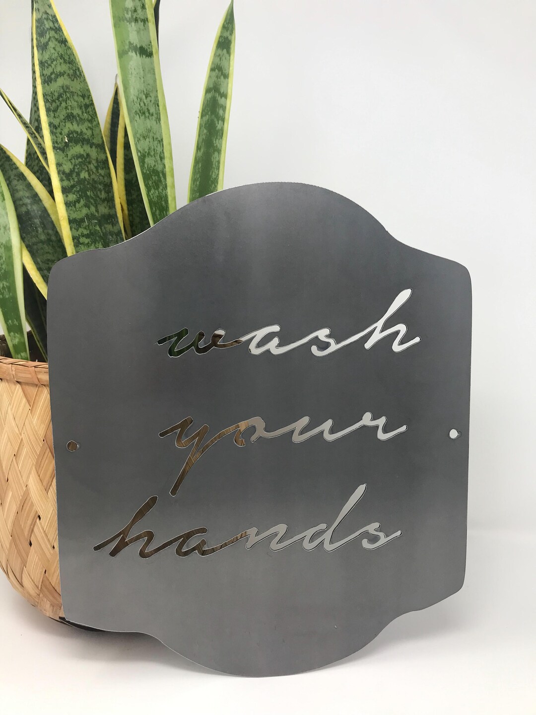 Wash Your Hands Script Metal Sign - Etsy