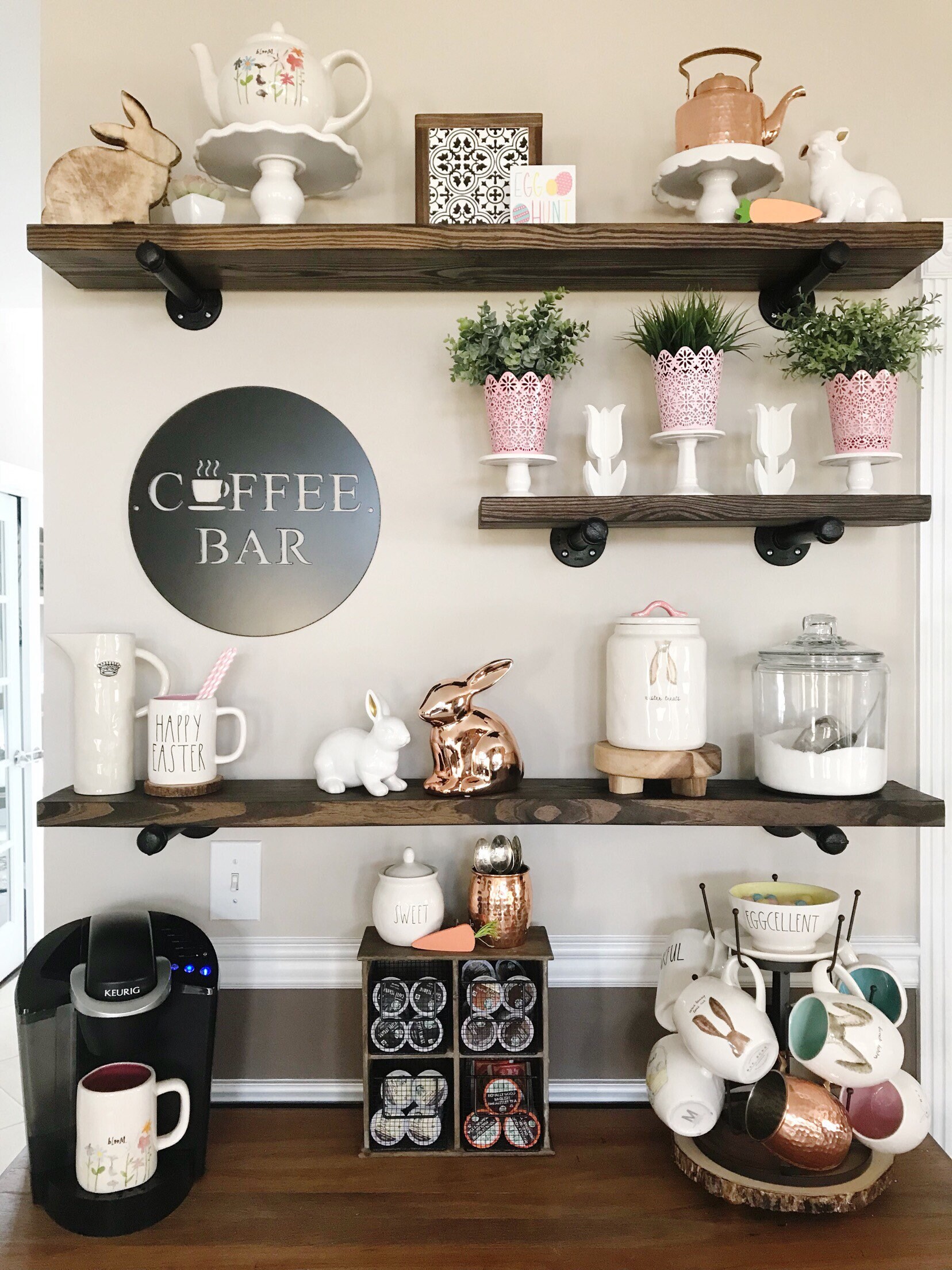 Signe en Métal Rond de Barre de Café 15