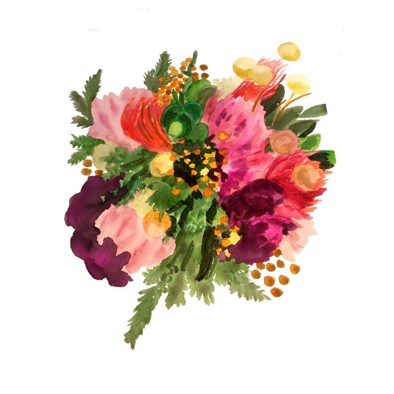 Flower Bunch Thank You Card - Etsy