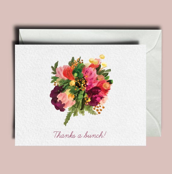 Carte De Remerciement Pour Le Bouquet Fleur