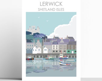 Lerwick Shetland Islands Scotland  Art Print,  travel print/ poster, gift idea