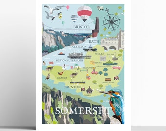 WELLS CATHEDRAL SOMERSET Reise Poster Kunstdruck, Reisedruck, Reise Poster, Kunst