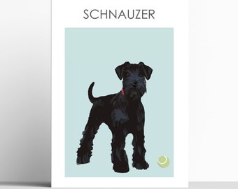 BLACK SCHNAUZER  Art Print,  Artist Print by Betty Boyns, dog print,  print/ poster wall art