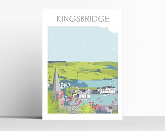 KINGSBRIDGE DEVON Digital Art Travel Print/ Poster Designed by Betty Boyns