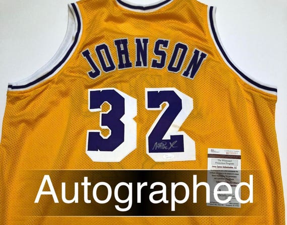 magic johnson framed jersey