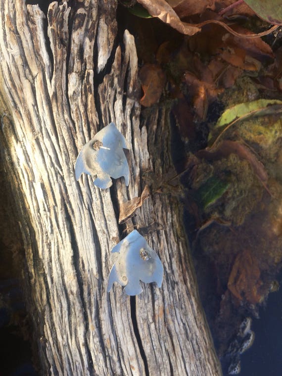 Vintage Silver Angelfish Earrings - image 4