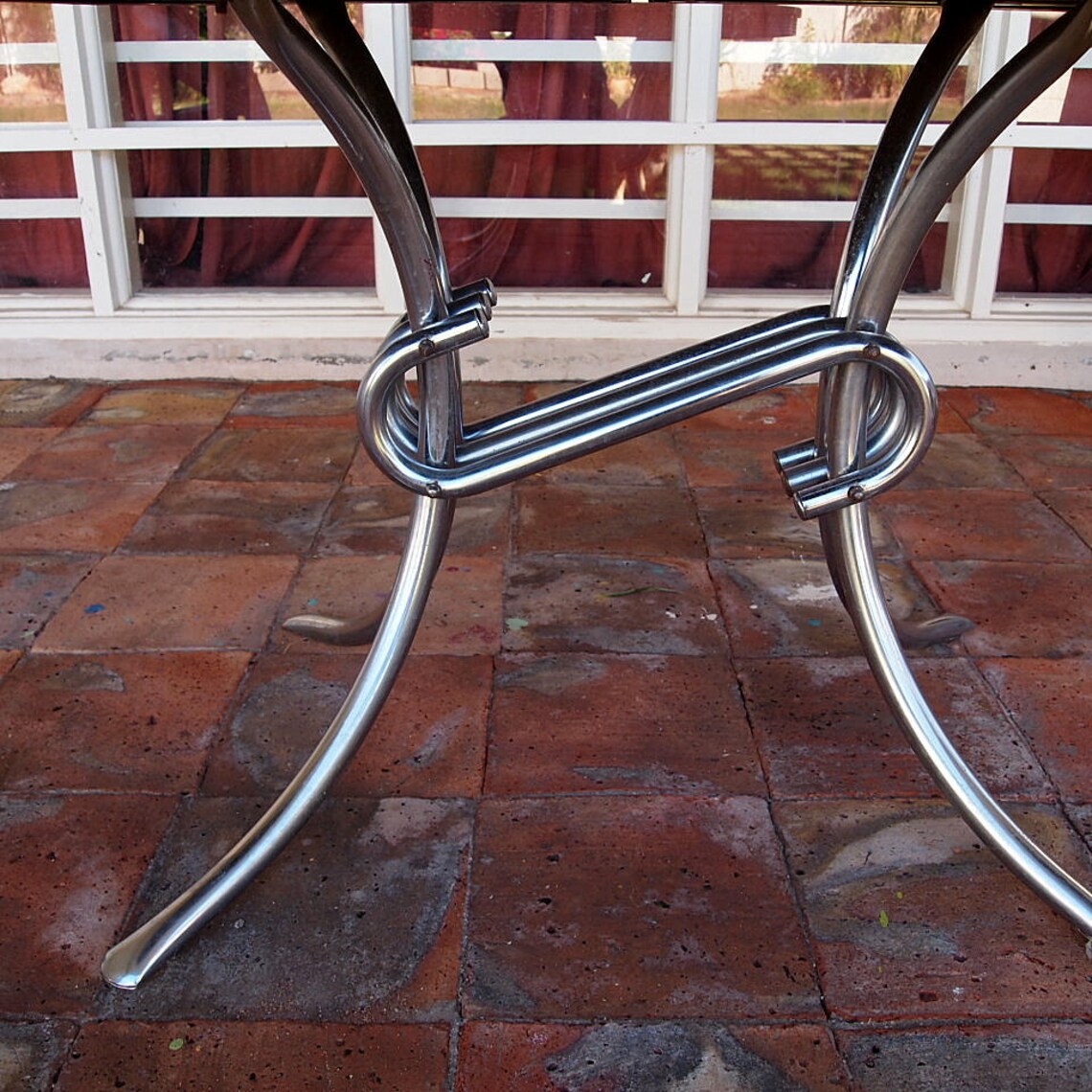 Vintage Formica Kitchen Table Raspberry Chrome Spider Legs Etsy