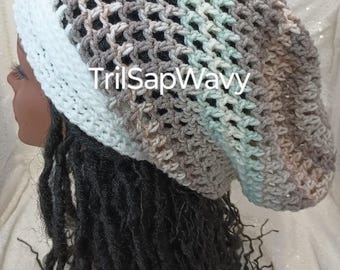 Pattern Only, Crochet Dreadloc Mesh Hat and Link Earrings, PDF Digital Download