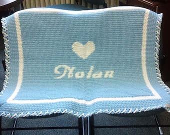 Custom Crochet Baby Blanket, Personalized Afghan, Shower Gift for Mom-to-Be, Handmade Crib Cover