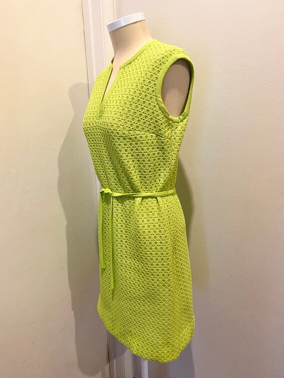 60s Lime Green Eyelet Dress Gem