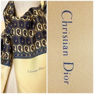 70s DIOR Silk/Wool Scarf - Silk with Soft Wool backing