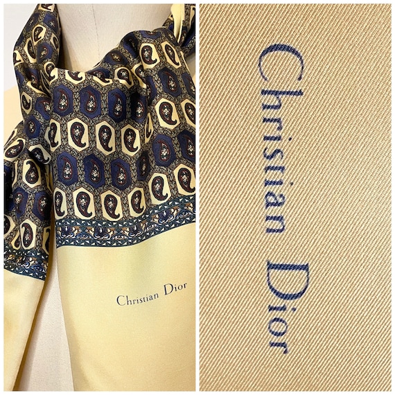 70s DIOR Silk/wool Scarf - Silk With Soft Wool Backing - Etsy