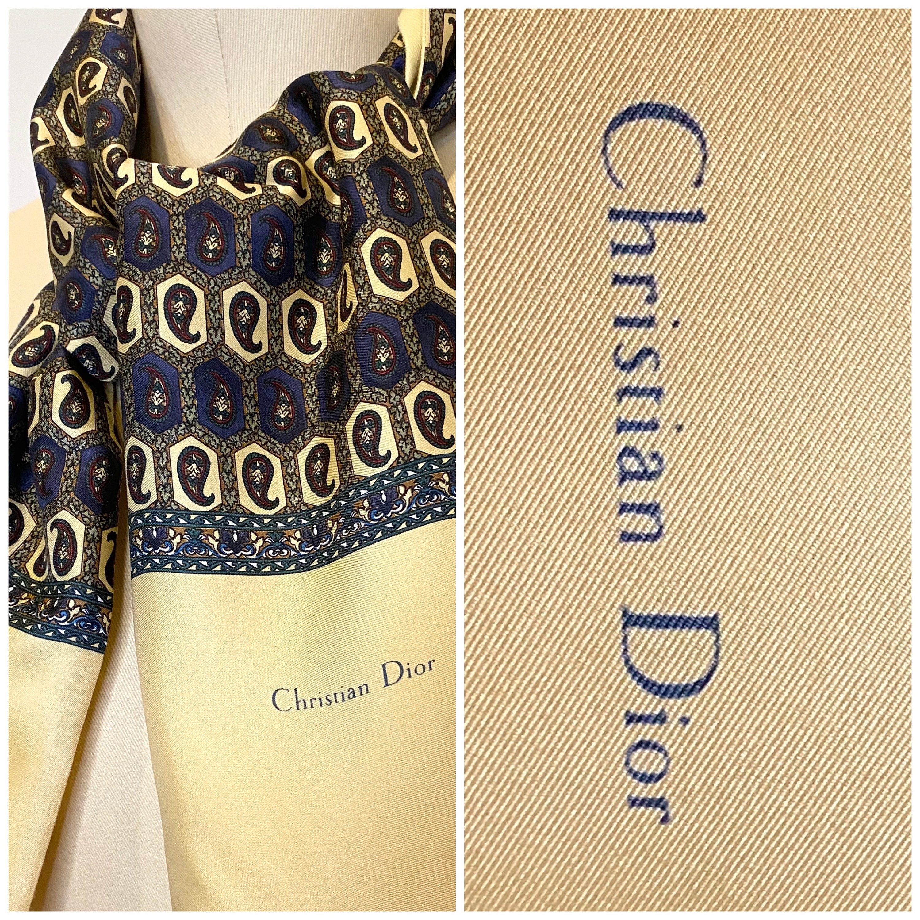 70s DIOR Silk/wool Scarf - Silk With Soft Wool Backing - Etsy