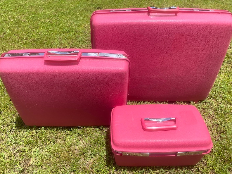 Pink Samsonite Saturn 3 Piece Luggage Set w Keys 1960s Etsy