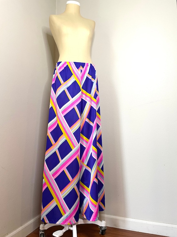 60s Psychedelic Print Palazzo Pants - image 2