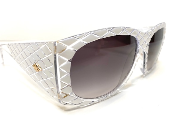 Helena Rubinstein Vintage Sunglasses HR 23 04 White Clear Gradient Lenses Helena Rubinstein Vintage Sunglasses HR 23 04 White Clear  main image 2