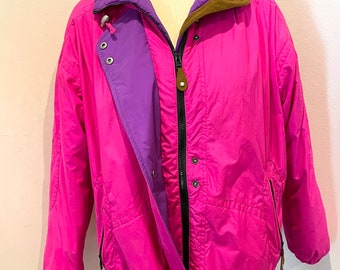 neon pink ski jacket