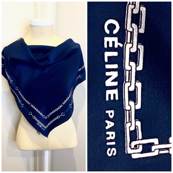 80s Celine Paris Silk Scarf 22”