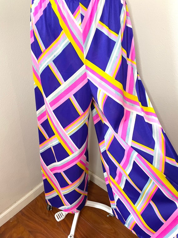 60s Psychedelic Print Palazzo Pants - image 5