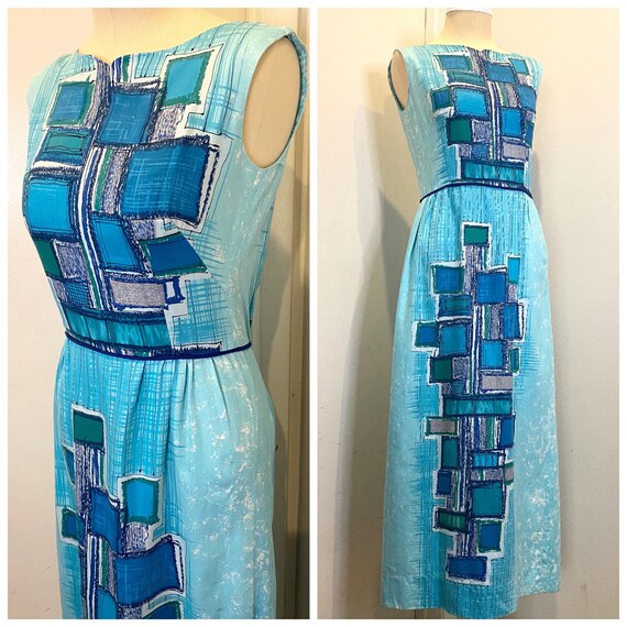 Palm Springs 60s Mod Turquoise Geometric Kitsch Ma