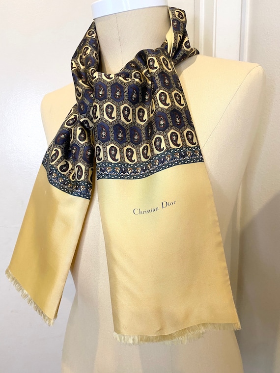 70s DIOR Silk/wool Scarf - Silk With Soft Wool Backing - Etsy