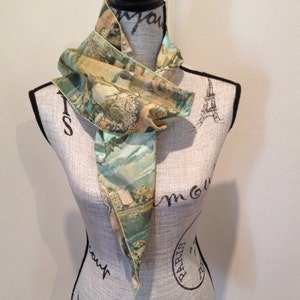 Scarf - Beach Scene Printed, Lightweight