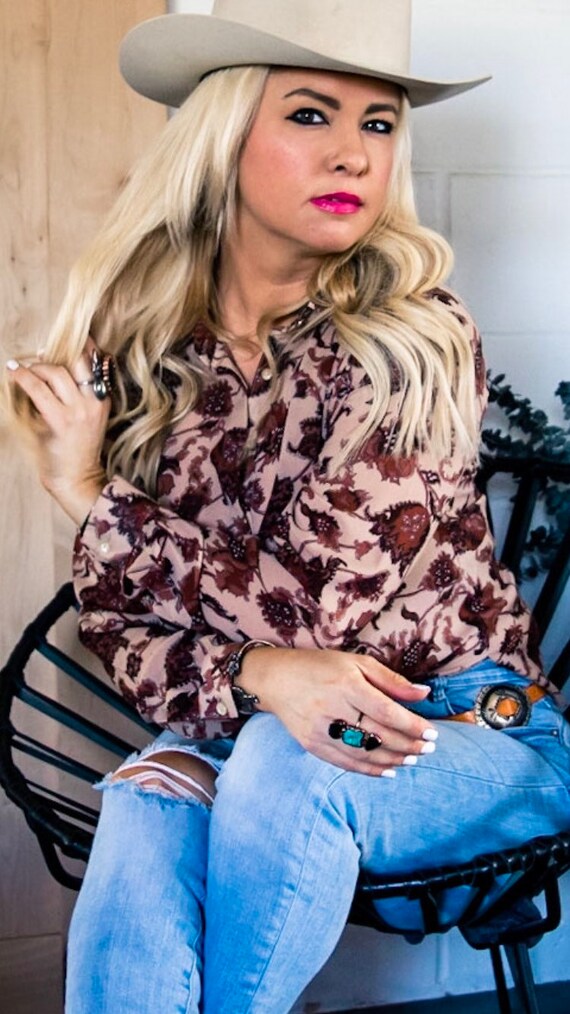 Boho Button Down Paisley Top - image 5