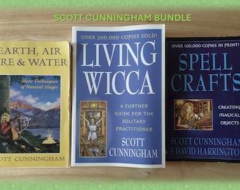 DISCOUNTED Scott Cunningham Bundle!! Earth, Air, Fire & Water |Living Wicca | Spell Crafts