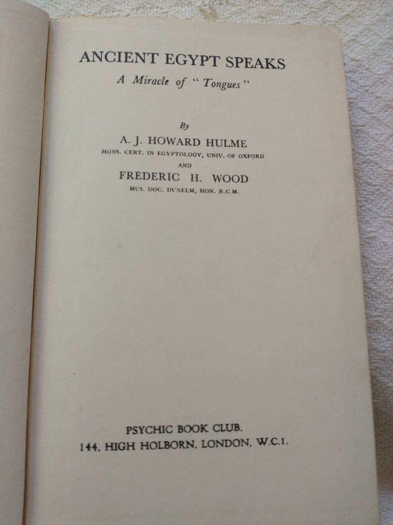 RARE 1937 Psychic Book Club: Ancient Egypt Speaks A Miracle of 'Tongues' Bild 6