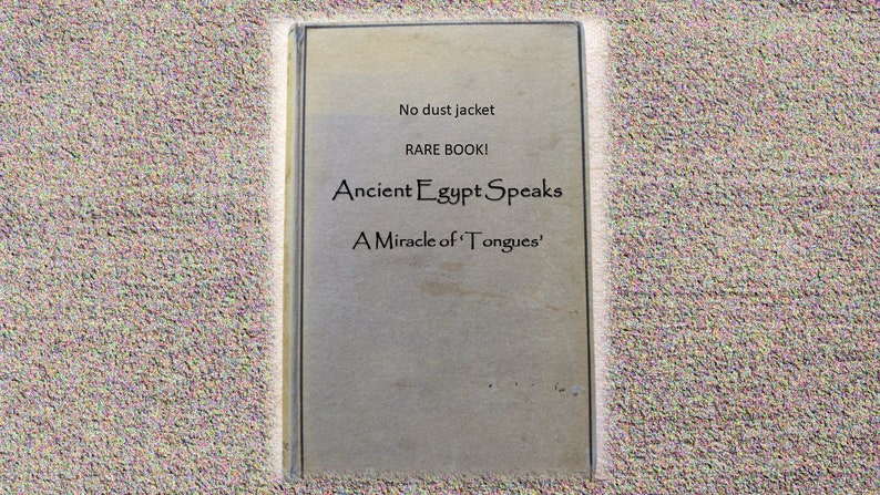 RARE 1937 Psychic Book Club: Ancient Egypt Speaks A Miracle of 'Tongues' Bild 1