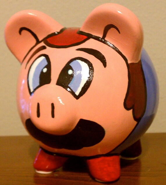Items similar to Mario Piggy Bank on Etsy