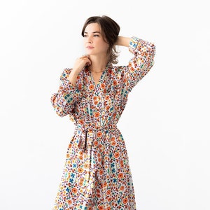 BLOSSOM LONG ROBE - 100% Silk Kimono Robe