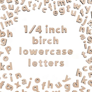 100 Tiny Lowercase Wooden Letters – Quarter Inch Unfinished Birch Alphabet Set – Scrapbooking, Miniatures, Dollhouse Crafts - .25in 1/4"