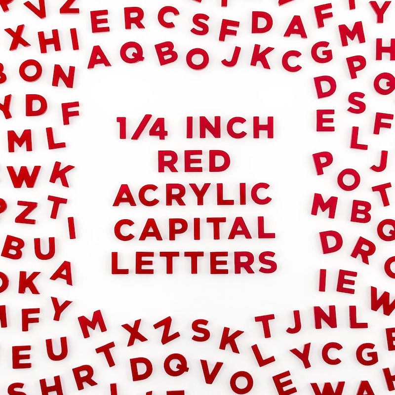 12 Red Acrylic Letters - Etsy