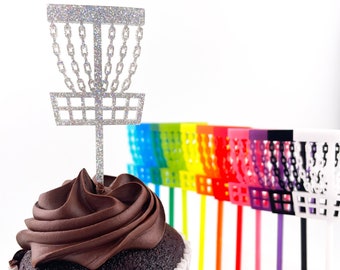 Disc Golf Cupcake Toppers - Set of 12 - Frisbee Golf - Disc Golf - Small Cake Toppers - laser cut shapes - DIY