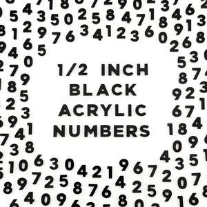 100 Small Black Acrylic Numbers – Half Inch Glossy Plastic Set - 1/2 inch Digits